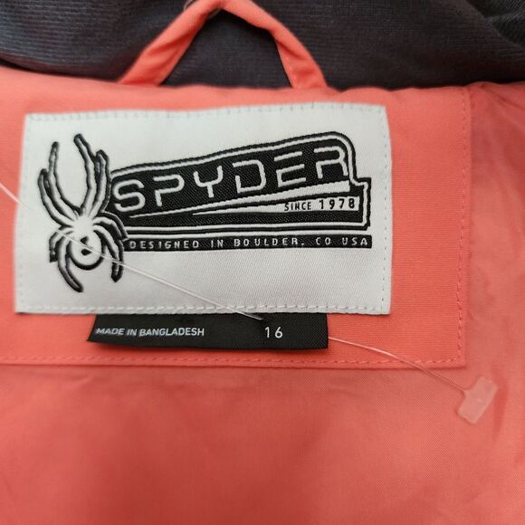 NEW Spyder Girls Atlas Zadie Synthetic Down Jacket Ski Snow Jacket Size 16 Peach - Picture 9 of 16